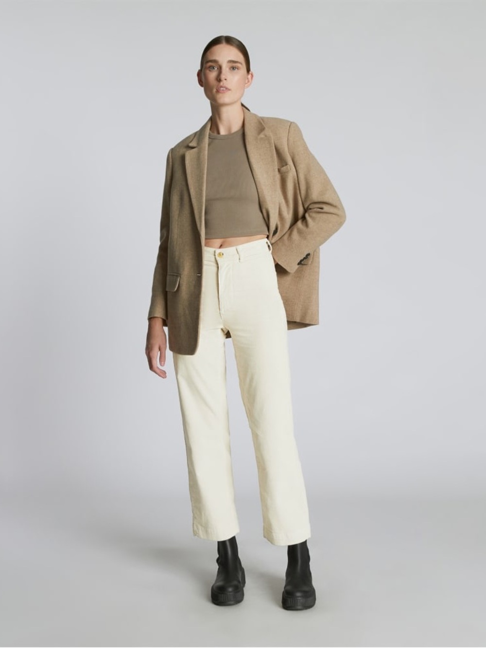 Everlane Cream Straight Leg Corduroys